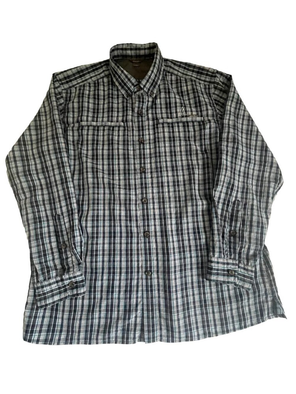Eddie Bauer Vented Performance Plaid Hiking Fishing Shirt Large